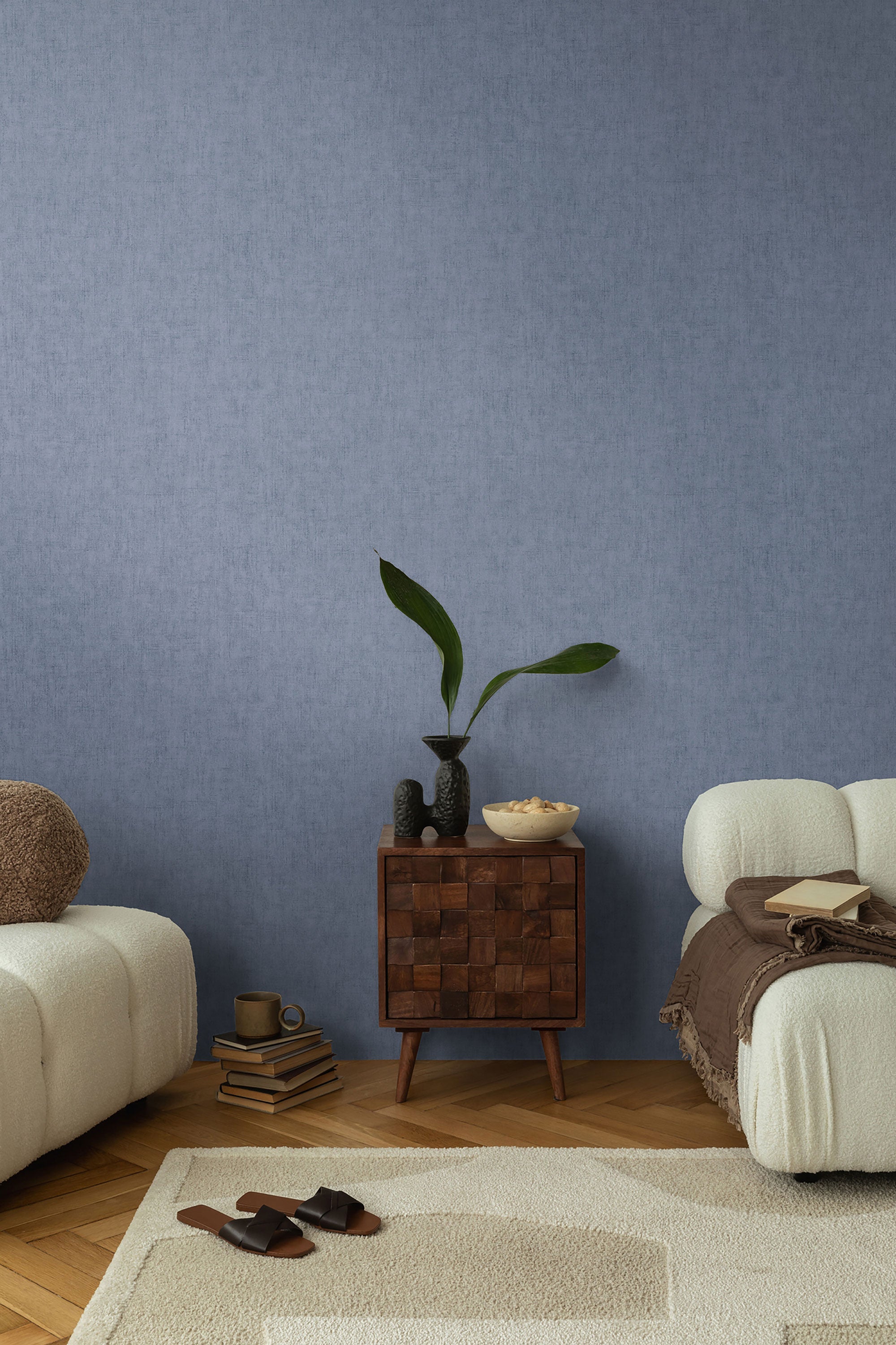 Texture Blue Cosmo Living Wallpaper by Galerie