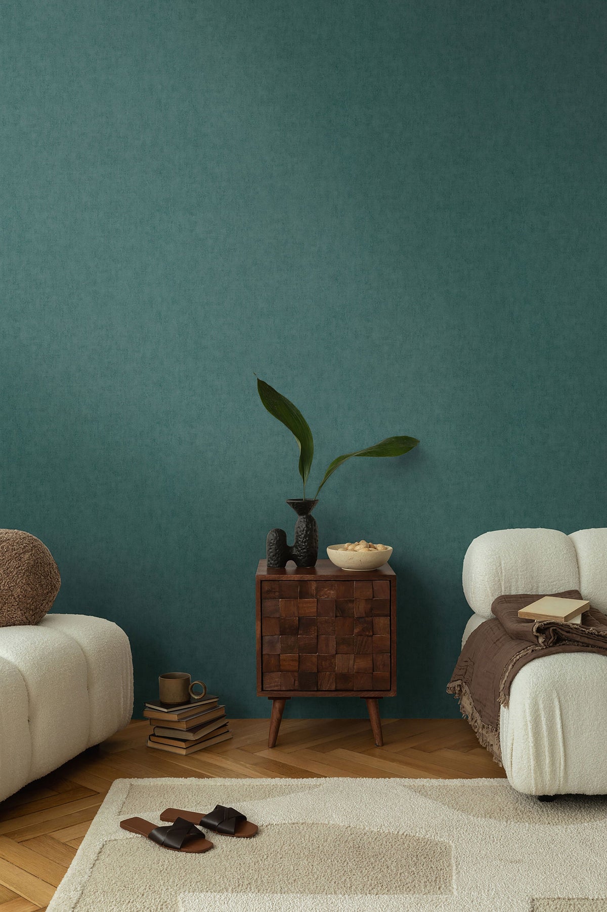 Texture Green Cosmo Living Wallpaper by Galerie