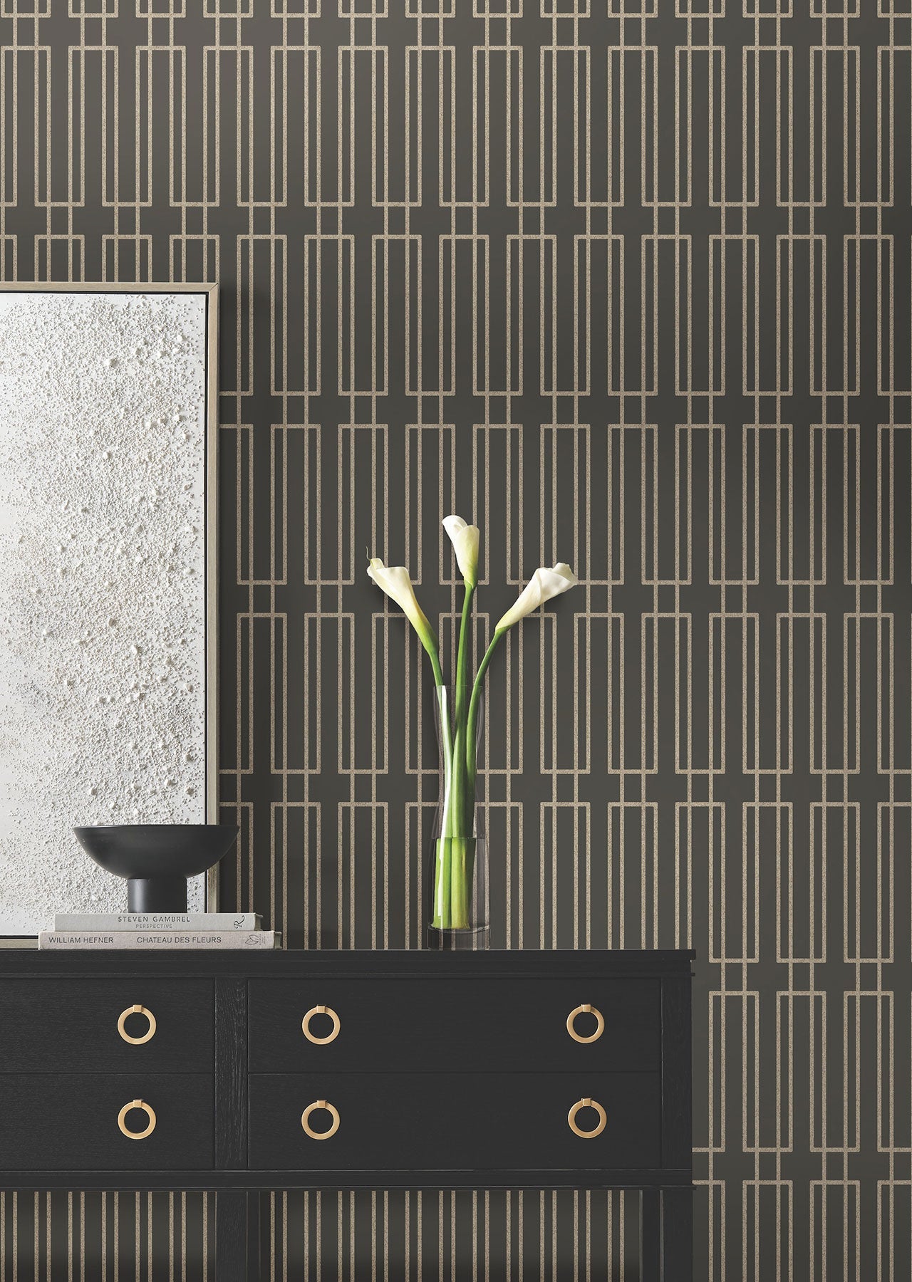 Candice Olson Terrace Charcoal Decadence Wallpaper by York Wallcoverings