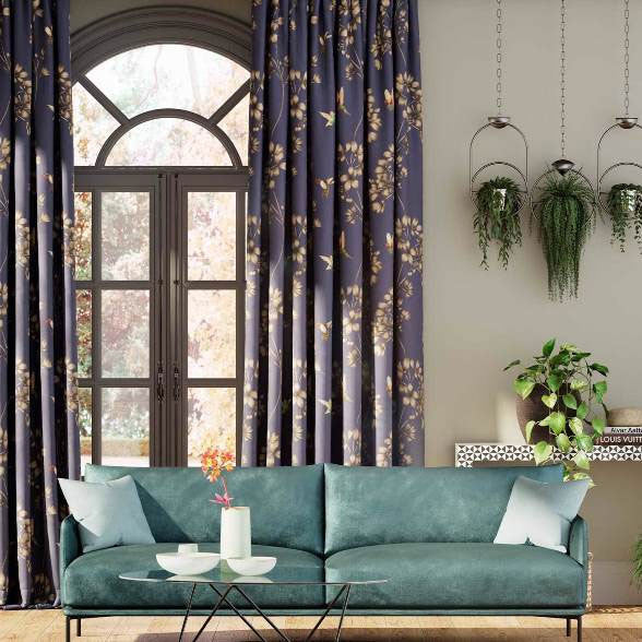 120977 Amazilia Indigo Fabric by Harlequin