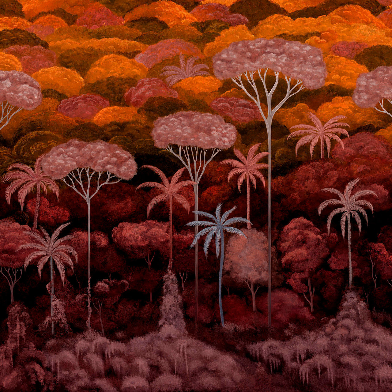 97651 Bright Pimento Ciel Tropical Décors & Panoramiques Wallpaper By Arte