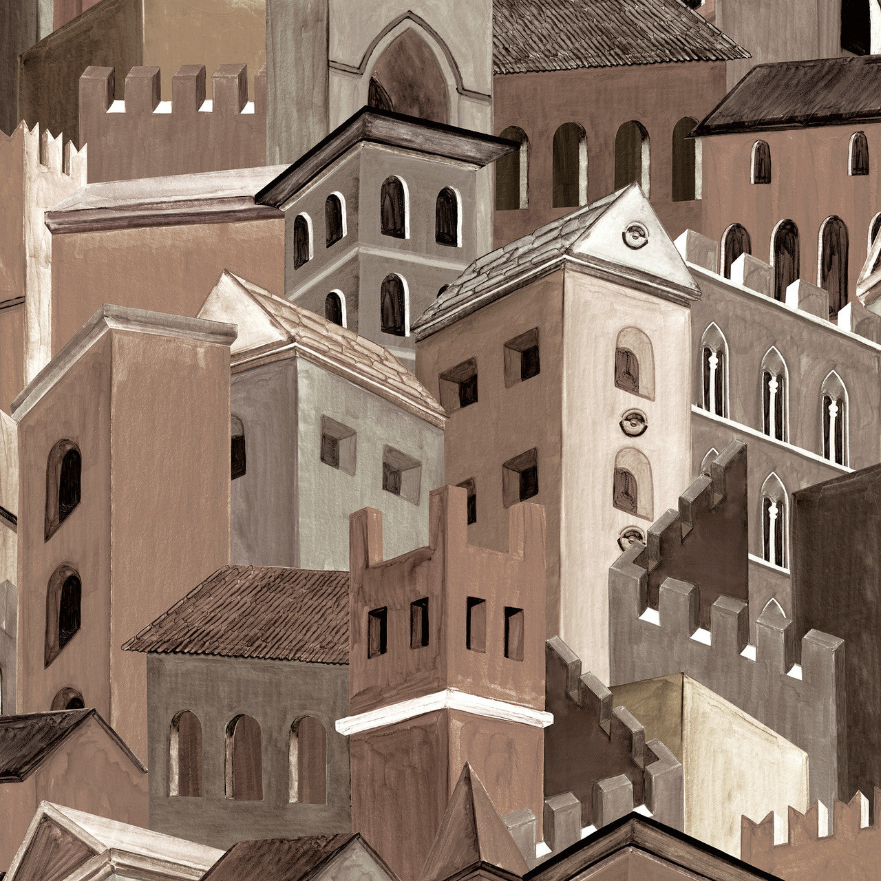 97681 Sepia Città di Castello Décors & Panoramiques Wallpaper By Arte