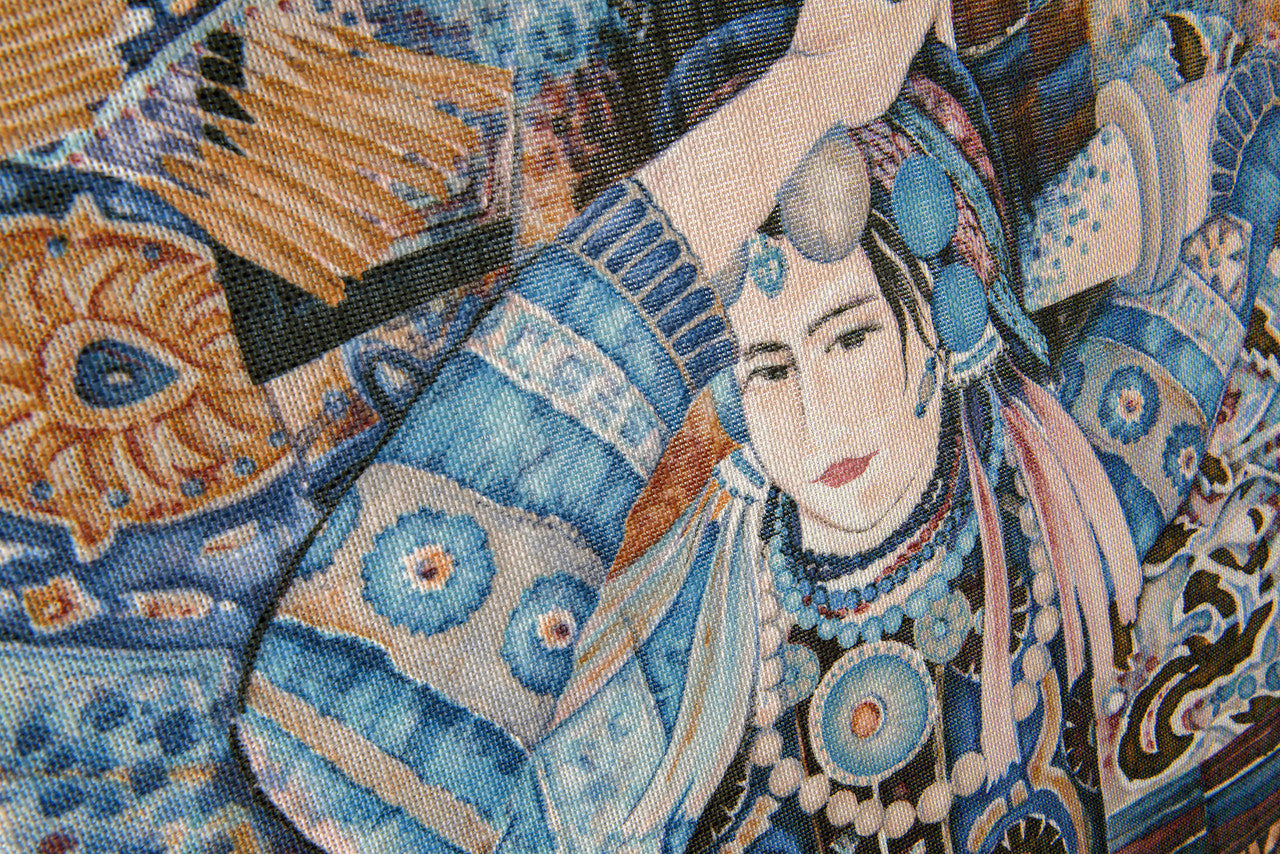 97642 Indigo Myth Odisha Dance Décors & Panoramiques Wallpaper By Arte