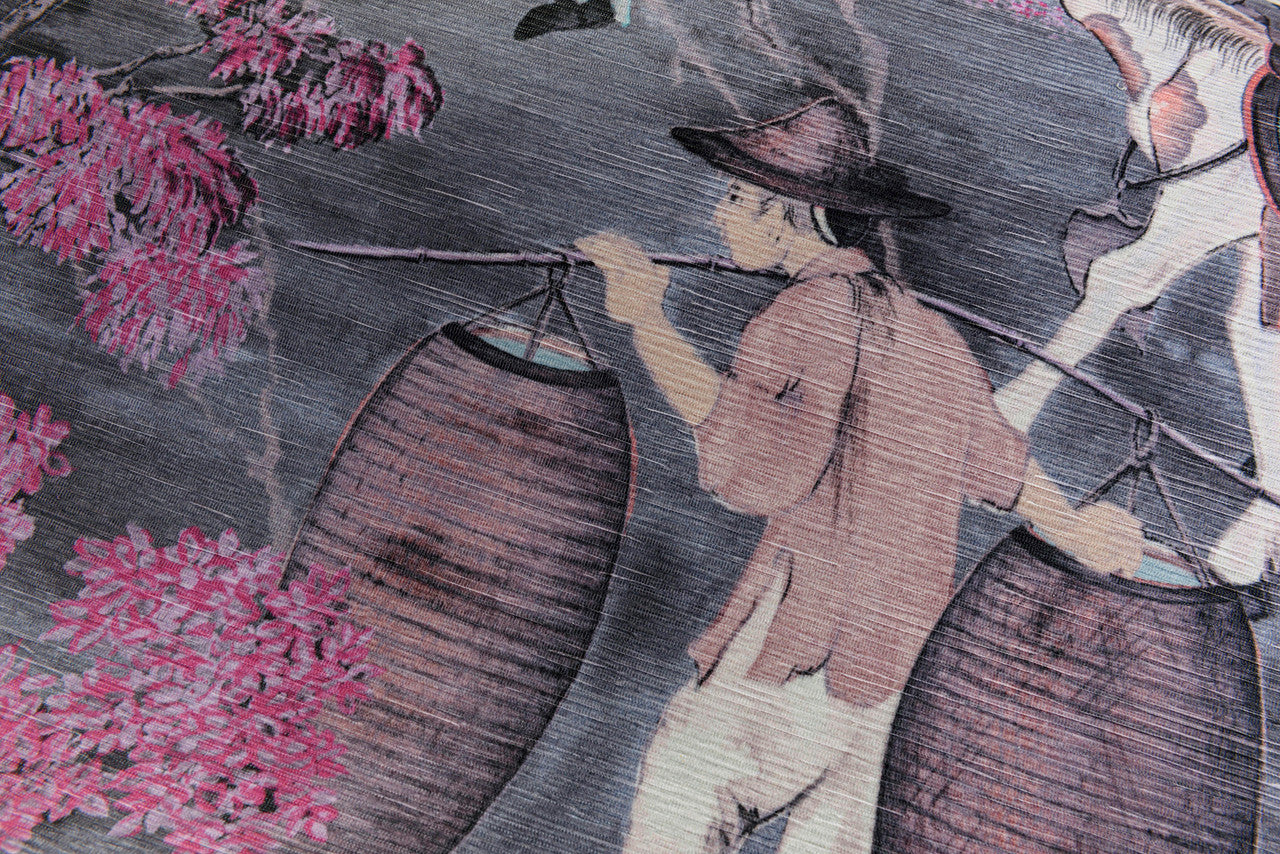 97690 Pink Blossom Toile de Tibet Décors & Panoramiques Wallpaper By Arte