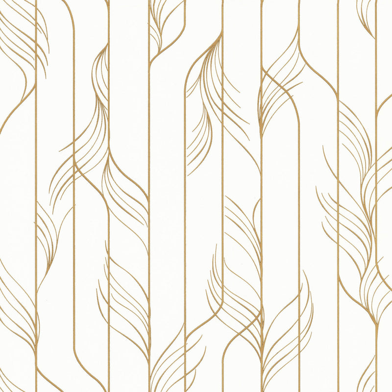 Candice Olson Elemental Thread White & Gold Decadence Wallpaper by York Wallcoverings