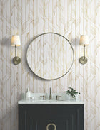Candice Olson Elemental Thread White & Gold Decadence Wallpaper by York Wallcoverings