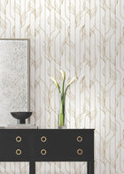 Candice Olson Elemental Thread White & Gold Decadence Wallpaper by York Wallcoverings