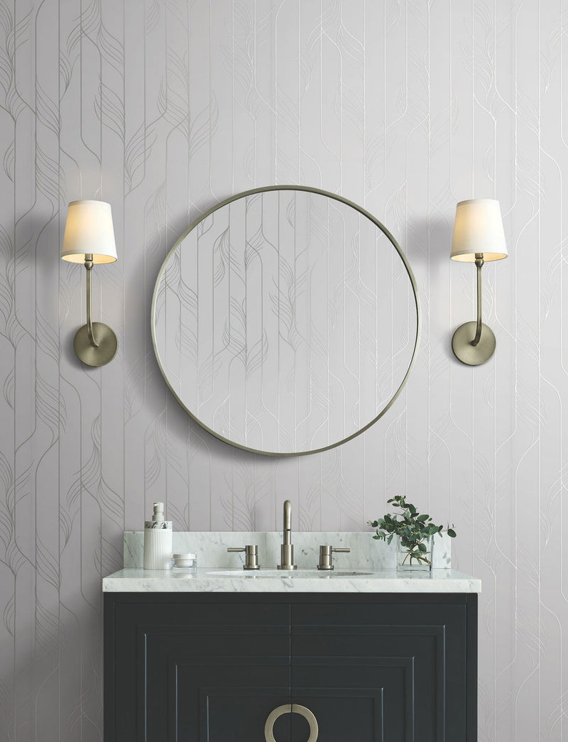 Candice Olson Elemental Thread White & Silver Decadence Wallpaper by York Wallcoverings