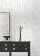 Candice Olson Elemental Thread White & Silver Decadence Wallpaper by York Wallcoverings