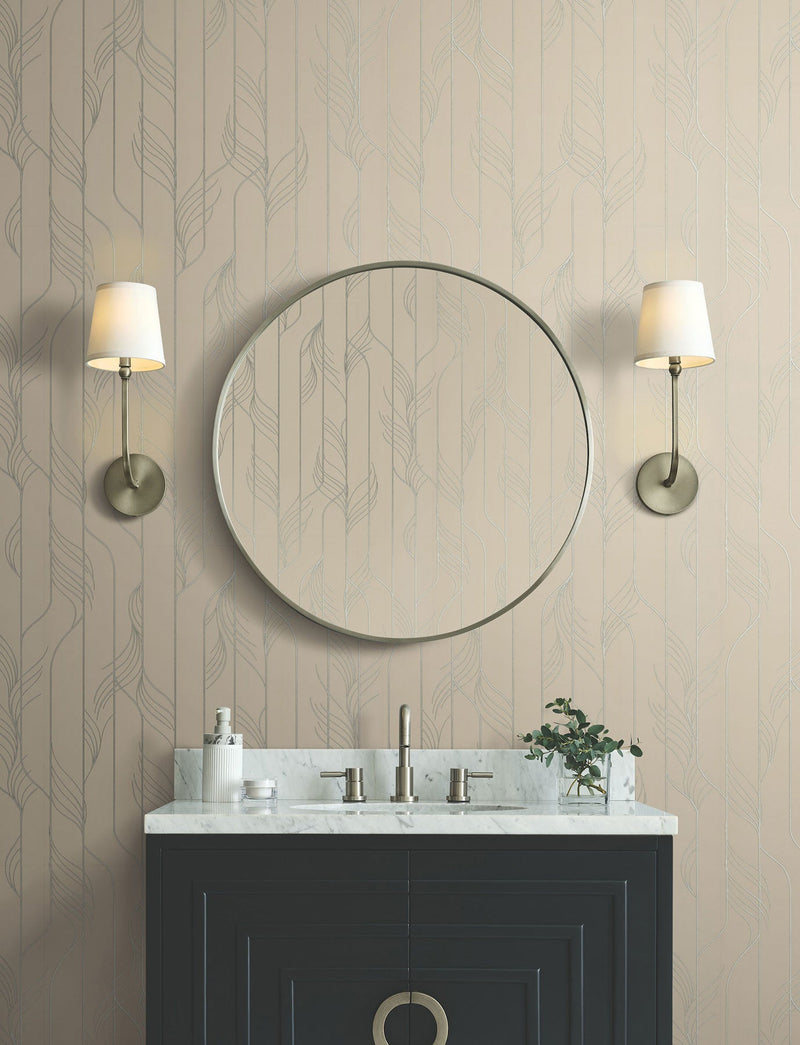 Candice Olson Elemental Thread Pearl & Silver Decadence Wallpaper by York Wallcoverings