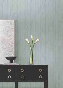 Candice Olson Elemental Thread Blue & Silver Decadence Wallpaper by York Wallcoverings