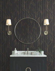 Candice Olson Elemental Thread Black & Gold Decadence Wallpaper by York Wallcoverings
