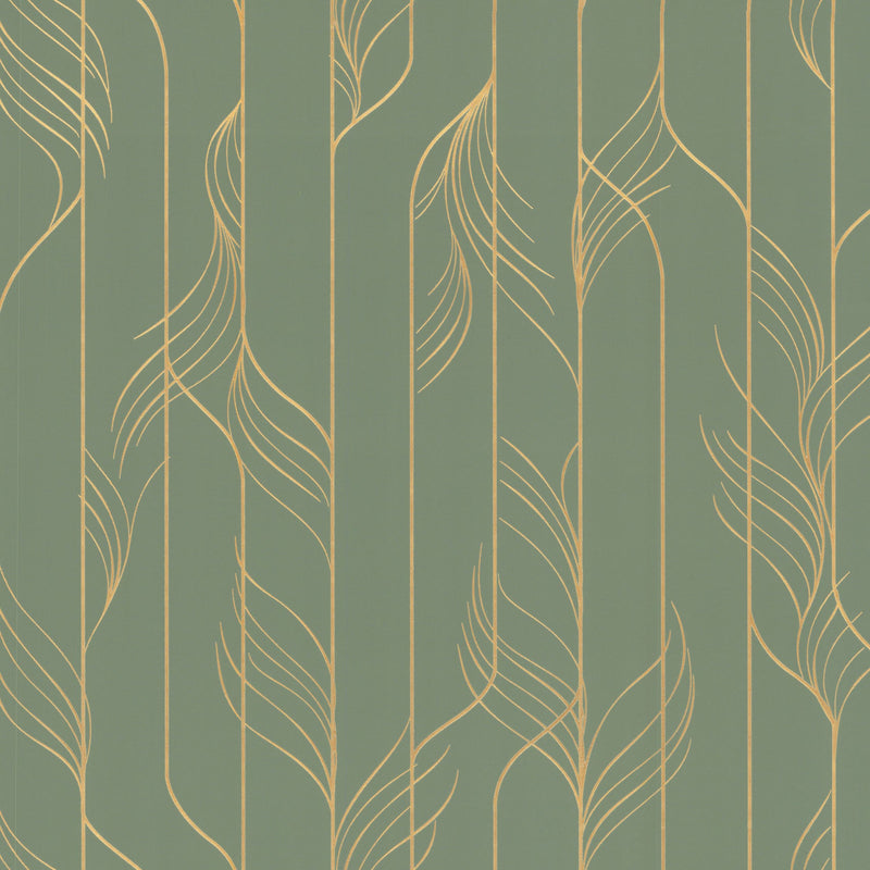 Candice Olson Elemental Thread Green & Gold Decadence Wallpaper by York Wallcoverings