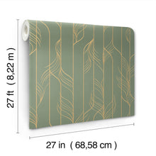Candice Olson Elemental Thread Green & Gold Decadence Wallpaper by York Wallcoverings