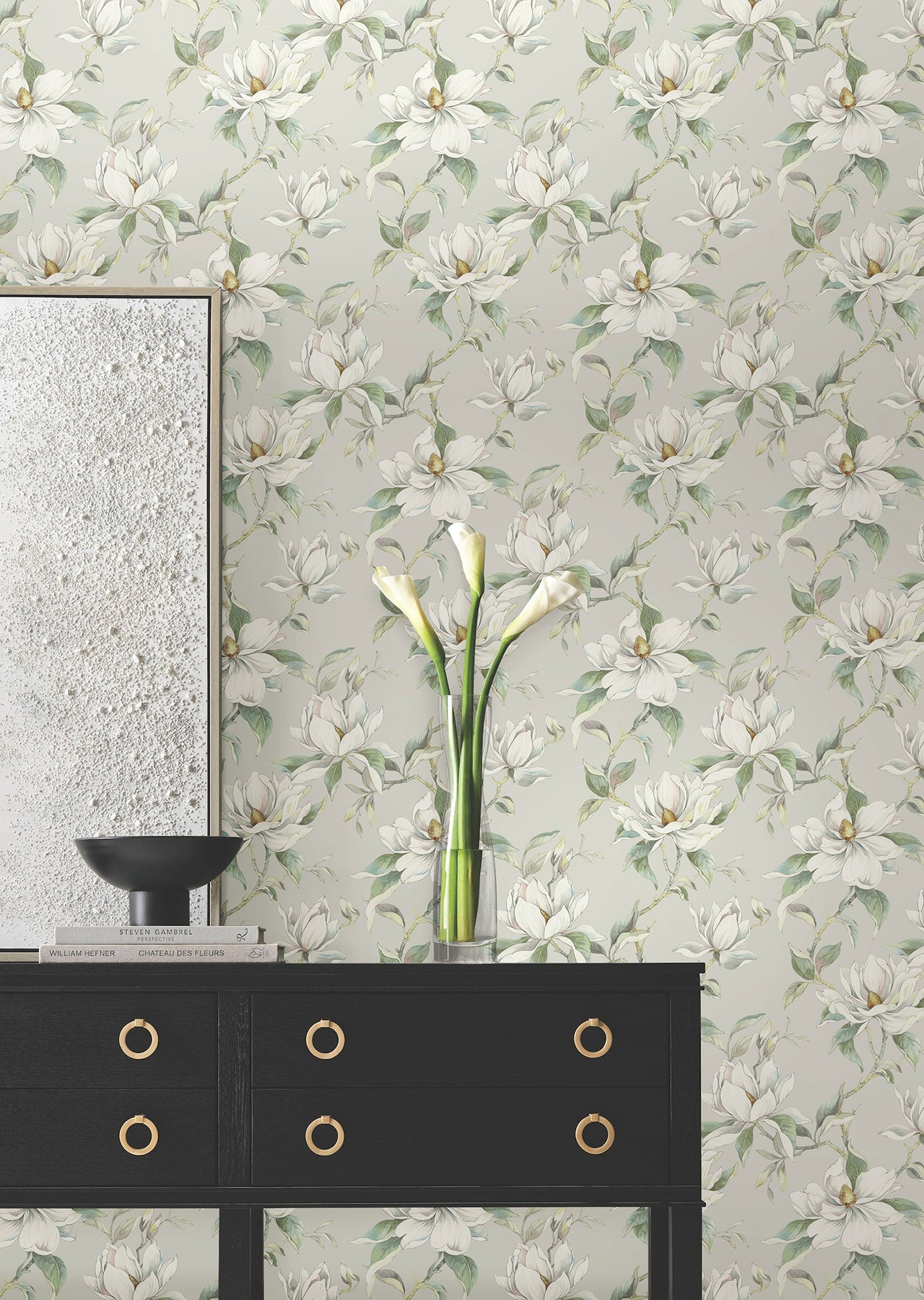 Candice Olson Garden Jewels Warm Grey Decadence Wallpaper by York Wallcoverings
