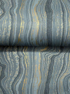 Candice Olson Mineral Shimmer Denim & Gold Decadence Wallpaper by York Wallcoverings
