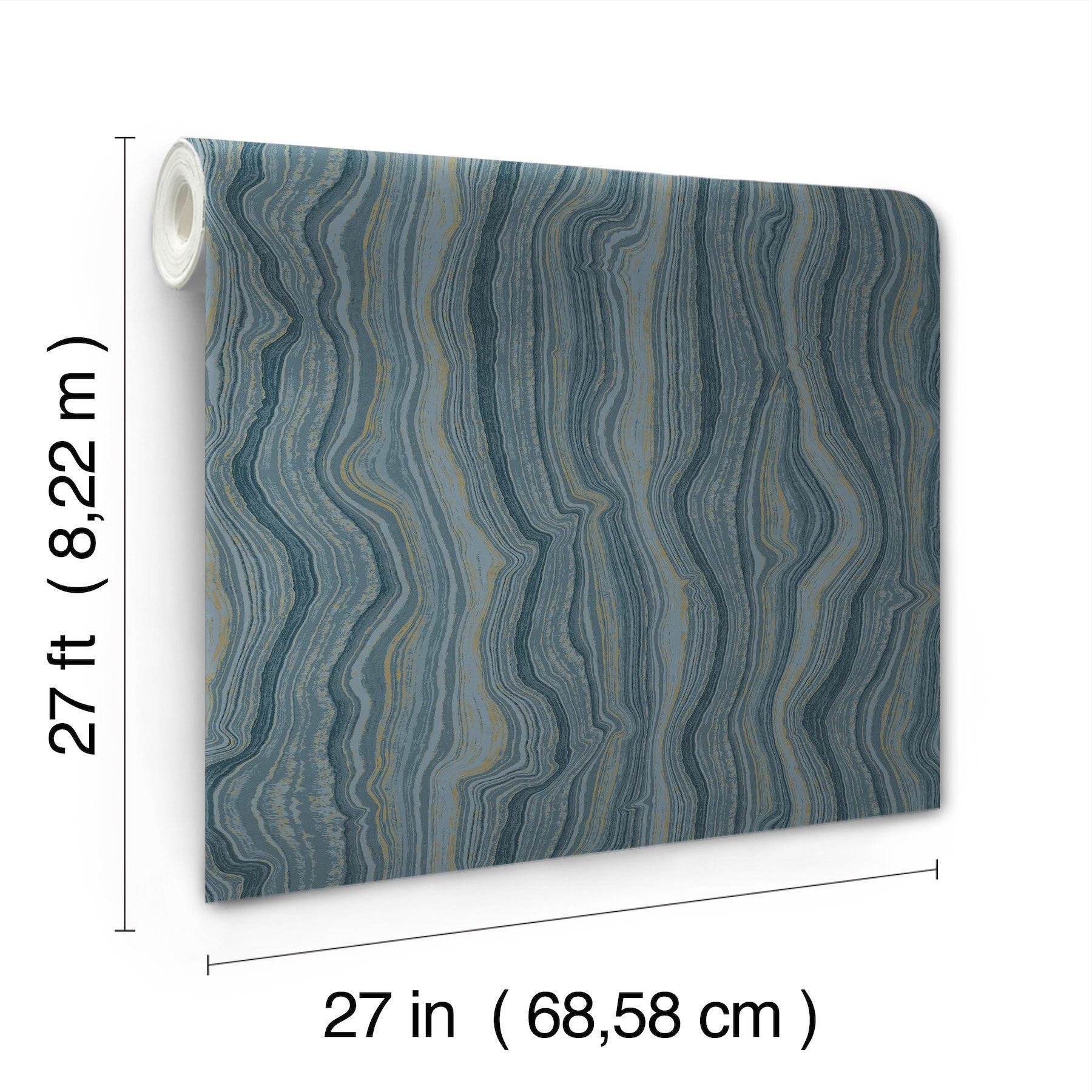 Candice Olson Mineral Shimmer Denim & Gold Decadence Wallpaper by York Wallcoverings