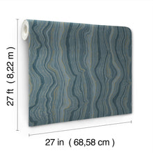 Candice Olson Mineral Shimmer Denim & Gold Decadence Wallpaper by York Wallcoverings