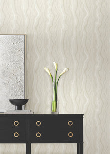 Candice Olson Mineral Shimmer White & Pearl Decadence Wallpaper by York Wallcoverings