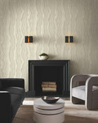 Candice Olson Mineral Shimmer Warm Neutral & Pearl Decadence Wallpaper by York Wallcoverings