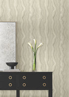 Candice Olson Mineral Shimmer Warm Neutral & Pearl Decadence Wallpaper by York Wallcoverings