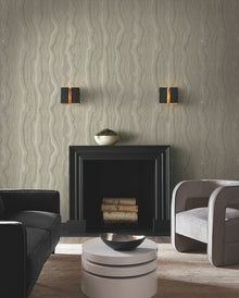 Candice Olson Mineral Shimmer Taupe & Pearl Decadence Wallpaper by York Wallcoverings