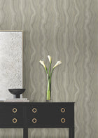 Candice Olson Mineral Shimmer Taupe & Pearl Decadence Wallpaper by York Wallcoverings
