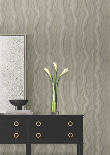 Candice Olson Mineral Shimmer Taupe & Pearl Decadence Wallpaper by York Wallcoverings