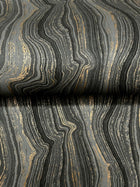 Candice Olson Mineral Shimmer Black & Gold Decadence Wallpaper by York Wallcoverings