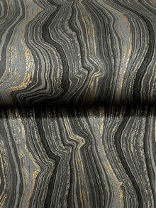 Candice Olson Mineral Shimmer Black & Gold Decadence Wallpaper by York Wallcoverings