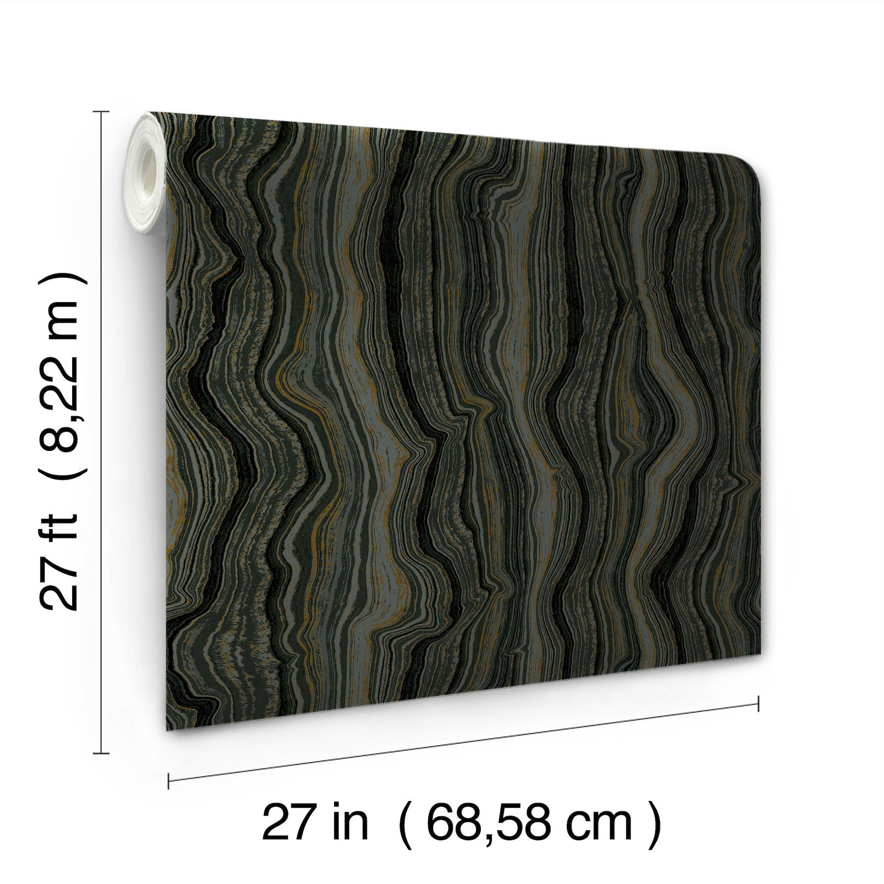 Candice Olson Mineral Shimmer Black & Gold Decadence Wallpaper by York Wallcoverings