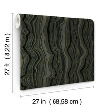 Candice Olson Mineral Shimmer Black & Gold Decadence Wallpaper by York Wallcoverings
