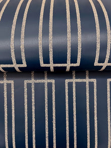 Candice Olson Terrace Navy Decadence Wallpaper by York Wallcoverings