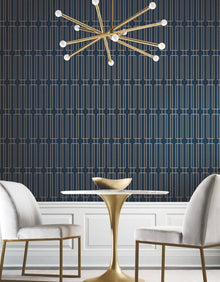 Candice Olson Terrace Navy Decadence Wallpaper by York Wallcoverings