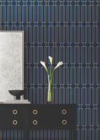 Candice Olson Terrace Navy Decadence Wallpaper by York Wallcoverings