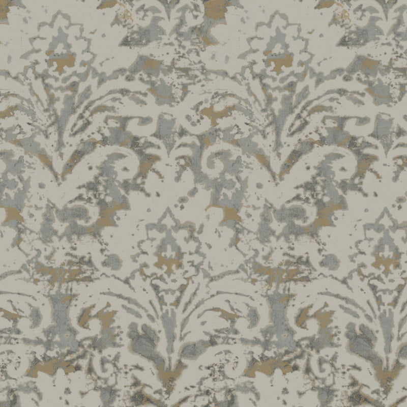 Candice Olson Velvet Crush Damask Taupe & Gold Decadence Wallpaper by York Wallcoverings