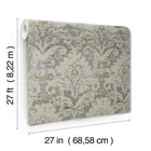 Candice Olson Velvet Crush Damask Taupe & Gold Decadence Wallpaper by York Wallcoverings