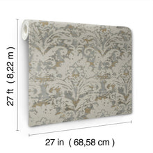 Candice Olson Velvet Crush Damask Taupe & Gold Decadence Wallpaper by York Wallcoverings