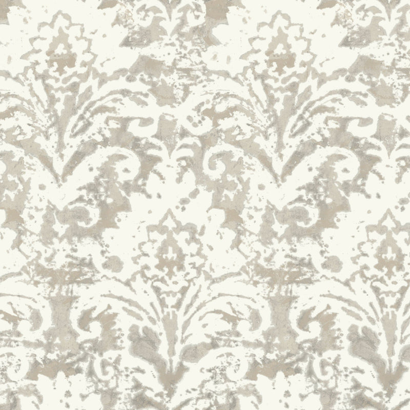 Candice Olson Velvet Crush Damask Soft Neutral & Pearl Decadence Wallpaper by York Wallcoverings