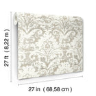 Candice Olson Velvet Crush Damask Soft Neutral & Pearl Decadence Wallpaper by York Wallcoverings
