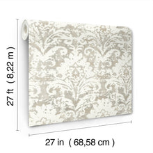 Candice Olson Velvet Crush Damask Soft Neutral & Pearl Decadence Wallpaper by York Wallcoverings