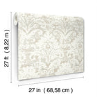Candice Olson Velvet Crush Damask Cream & Pearl Decadence Wallpaper by York Wallcoverings