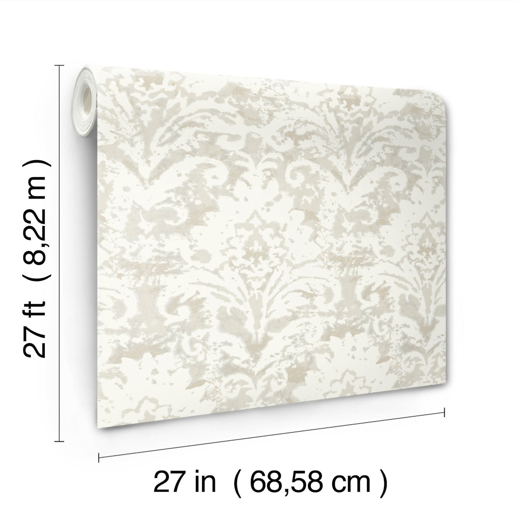 Candice Olson Velvet Crush Damask Cream & Pearl Decadence Wallpaper by York Wallcoverings
