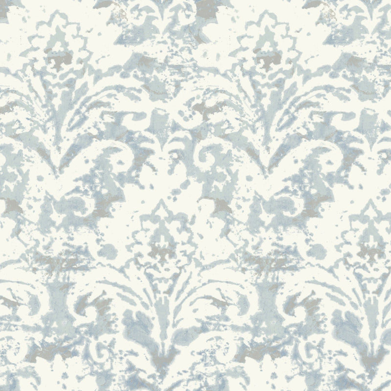 Candice Olson Velvet Crush Damask Blue & Pearl Decadence Wallpaper by York Wallcoverings