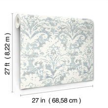 Candice Olson Velvet Crush Damask Blue & Pearl Decadence Wallpaper by York Wallcoverings