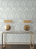 Candice Olson Velvet Crush Damask Blue & Pearl Decadence Wallpaper by York Wallcoverings