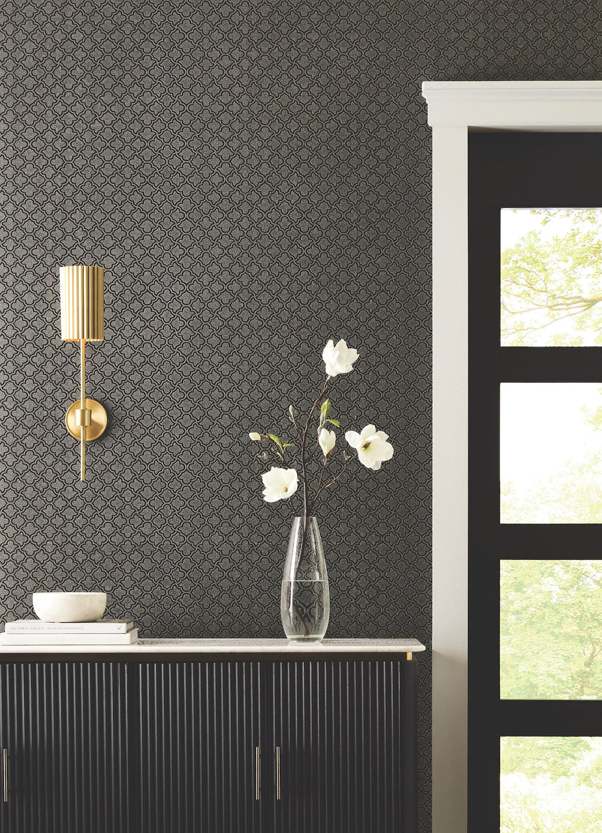 Candice Olson Uptown Glam Black & Gold Decadence Wallpaper by York Wallcoverings