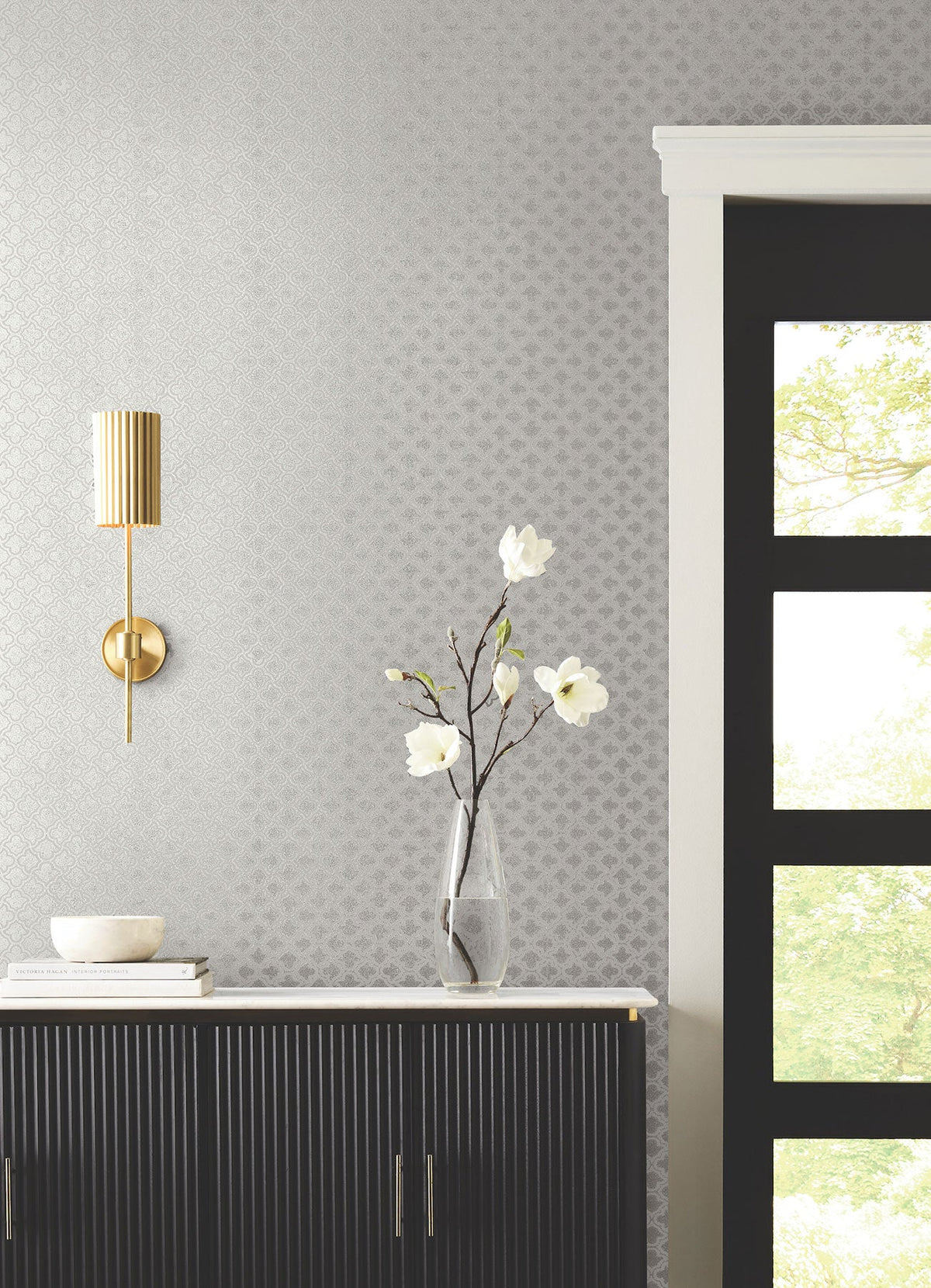 Candice Olson Uptown Glam White Decadence Wallpaper by York Wallcoverings