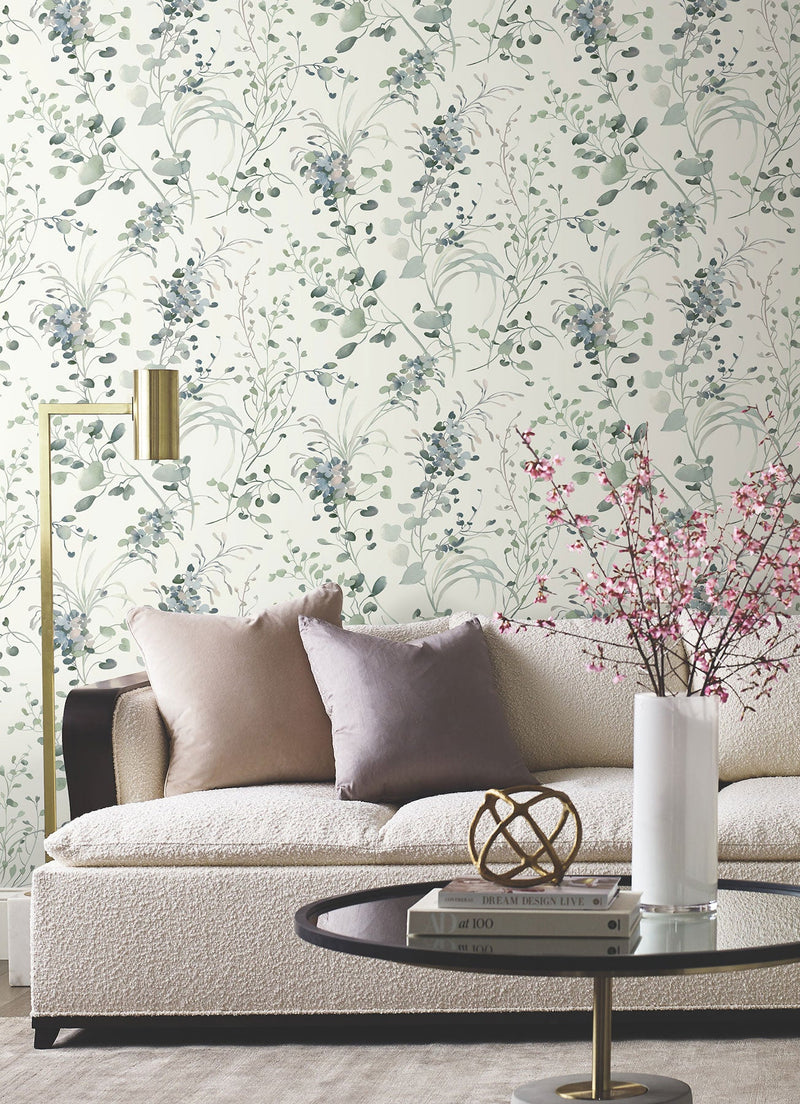 Candice Olson Spring Whispers Jade Decadence Wallpaper by York Wallcoverings