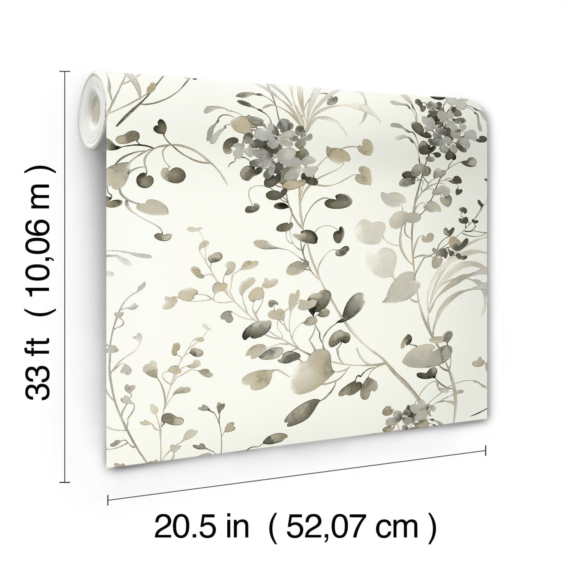 Candice Olson Spring Whispers Charcoal Decadence Wallpaper by York Wallcoverings